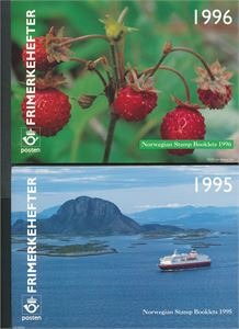 ÅRSSETT FRIMERKEHEFTER 1995-96, de to første. Kostpris 365 kroner da de var nye