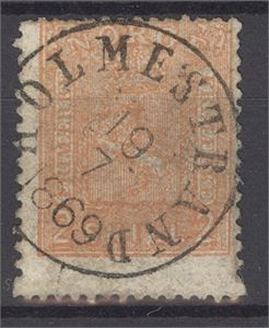 NK 12 fullst. Holmestrand 19-7-1869 sideveis på 2 skill 2 våpen.