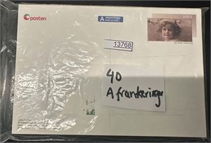 POSTENS POSTKORT 40 stk gyldige til frankering/tilleggsfrankering. Oppgitt pålydende 1120