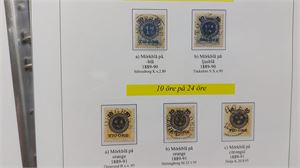 SVERIGE specialsamling Tvåfärgad Siffertyp, Posthuset, Lilla Riksvapnet, små Tjänste samt Gustav V