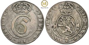 4 mark 1672 Christian V. Kv.1+