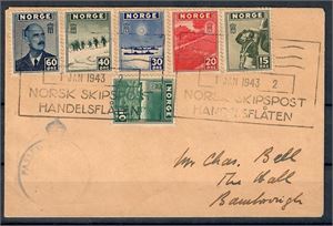 NK 333-38 FDC Norsk Skipspost Handelsflåten 1/1-43