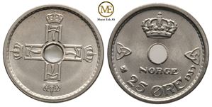 25 øre 1939 Haakon VII. Kv.0