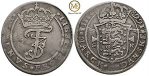 4 mark 1668 Frederik III. Ex. OMG.18. Kv.1/1+