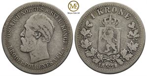 1 krone 1878 Oscar II. Kv.1/1-