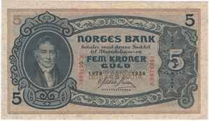 5 kroner 1938 R.0578881. Kv.0/01