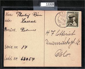 STEMPEL-ØSTFOLD H-7-kort stemplet med hjelpestempel "KALLAK 17-10-46"