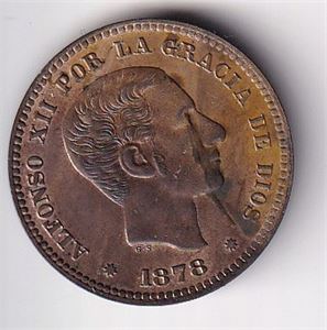 Spania 5 centimos - 1878
