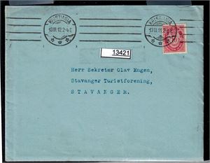 PERFIN "B.R." på brev stemplet "KRISTIANIA 13-III-12". Flott logo bak