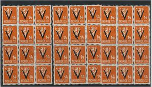 NK 267 3 stk 12-blokker ** (36 mrk) 14ø V   (Verdi 540.-)