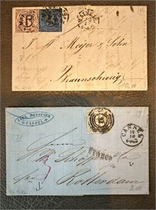 THURN UND TAXIS 2 brev til Braunschweig 1853 og Rotterdam 1864. (Merkeverdi € 240+)