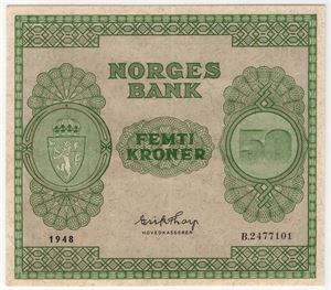 50 kroner 1948 B.2477101. Kv.01