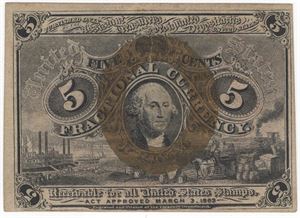 5 cents 1863 US. Kv.1+