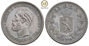 50 øre 1895 Oscar II. Kv.0