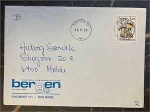 Brev med merke perforert med B 90