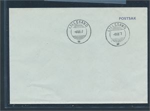 Postsakskonvolutt stemplet med hjelpestempel "LILLESAND 8-VII-87"