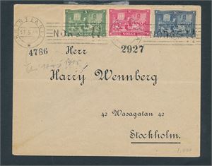 Nk 114-16 Eidsvold på brev til Stockholm maskinstemplet "KRISTIANIA 17.5.14"
