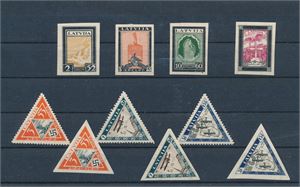 BALTIKUM-LATVIJA x/(x) Mi 215B-18B og 225-227A og B, 3 pene serier (€ 260 for xx)