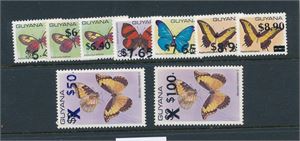 GUYANA xx Mi 3016-20, provisorier (€ 793)