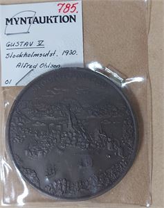 SVERIGE Stockholmsutställning 1930 medalj av Alfred Ohlson (1866- 1940) 70 mm i brons.