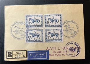 ØSTERRIKE Rek sensurbrev til USA stemplet "WIEN-FREUDENAU 29.6.47". Foto begge sider