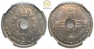 1 krone 1925 Haakon VII. Kv.0