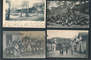 VEST-AGDER 6 kort, et sendt til Nederland 1911 med fjernet frimerke