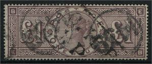 1888 £ brown-lilac SG186 watermark Orbs