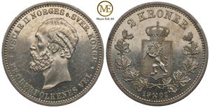 2 kroner 1902 Oscar II. Kv.0