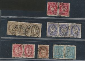 I-rings Lot med 13 merker i striper / par stemplet I-rings Holmestrand  (Skillings og øremerker