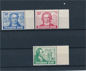 BERLIN xx Mi 61-63, 1949 Goethe, alle merkene garanti Schlegel (€ 320)