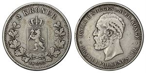 2 Kroner 1892 Kv g1