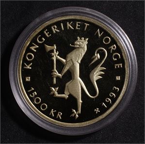 1500 kroner 1993 Norge Proof Gull, sykkel-VM
