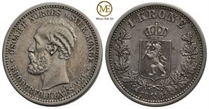 1 krone 1881 Oscar II. Kv.01