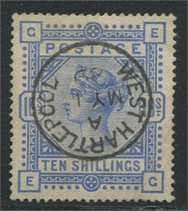 1884 10 shilling ultramarine SG183