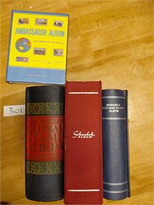 4 verdensalbum med en del merker. Ser ikke sjeldent ut. Vekt 16,2 kilo