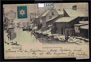 CHRISTIANIA-AKERSELVEN (Alstrup serie 1 nr 108). Brukt 1904, med merkat "Hjelp til arbeide"