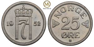 25 øre 1952 Haakon VII. Prakt eksemplar