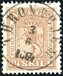 10. 24 skill, pent fullstemplet "Throndhjem 3.6.1864".