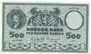 500 kroner 1976 A.6763909. Kv.0/01