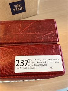 FDC samling i 2 Leuchtturm album.  Noen eldre, flere ulike vignetter observert.