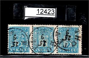 Nk 8 o. 3-stripe stemplet "THOTEN 25-3-1866" (Op, grad 5). Typer 6-5-6