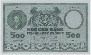 500 kroner 1963 A.1628099. Kv.01