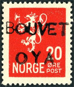 145. 20 øre Løve II med overtrykk "Bouvet Oya".