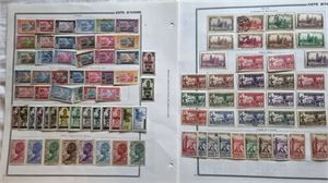 FRANSKA KOLONIER ELFENBENSKUSTEN samling */o 1892-1977 på blad