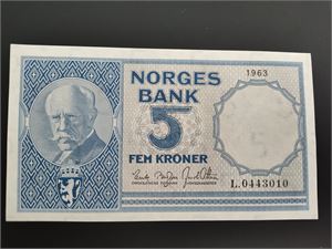 5 kroner 1963 L ex. Skilling 2018
