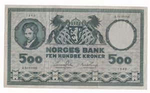 500 kroner 1948 A