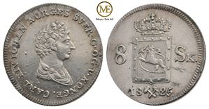 8 skilling 1825 Carl XIV Johan. Kv.0