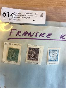 Franske kolonier på 25 hjemmelagde sider, ca 200 merker */stemplet