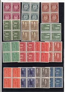 xx Lot med 14 fireblokk bruksmerker i ståltrykk, NK513-529